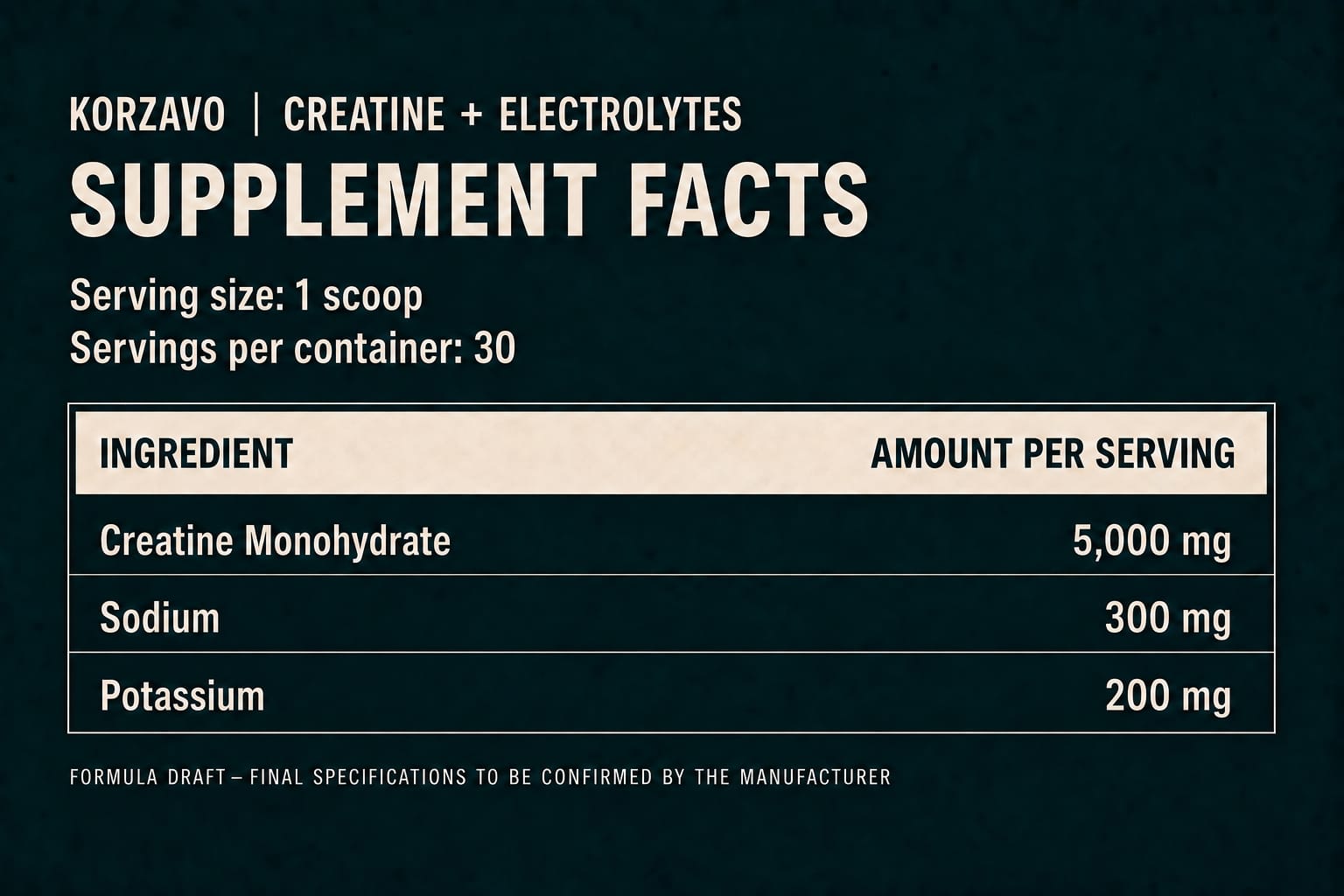 CREATINE supplement facts