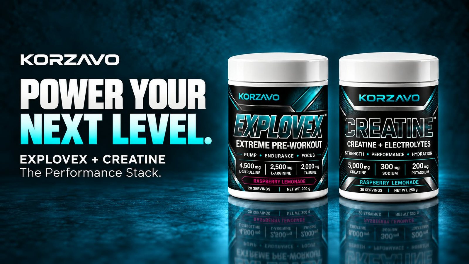 Power your next level. EXPLOVEX plus CREATINE — the Performance Stack.